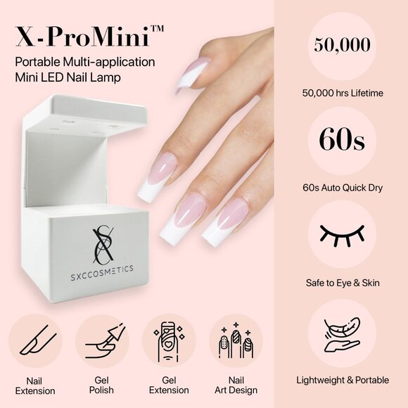 Cosmetics French Tip Press On Nails Pink Series, Small Coffin X-Pro Tips Starter - Picture 8 of 9